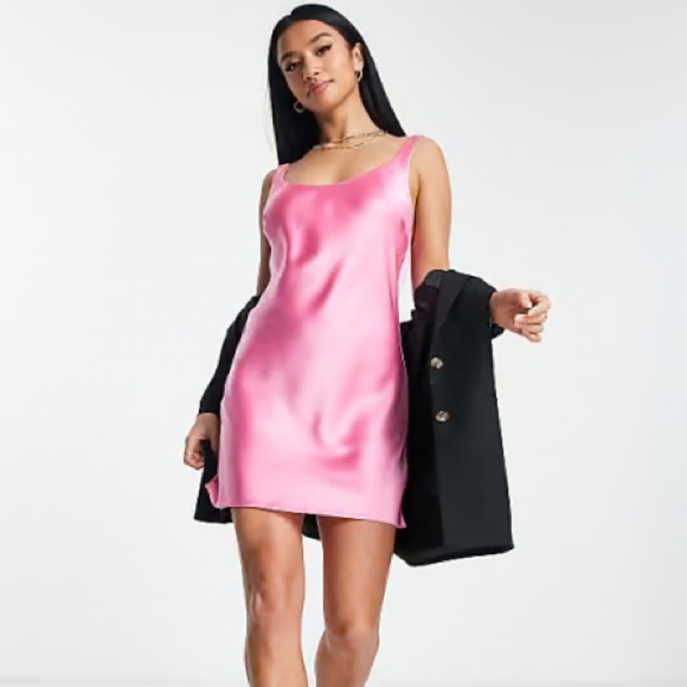 NWOT ASOS Vibrant Pink Satin Fabric